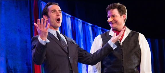 Chad Doreck and Tim Martin Gleason star in the World Premiere of "SERRANO THE MUSICAL," choreography by Peggy Hickey, directed by Joel Zwick and now playing at the Matrix Theatre in West Hollywood.