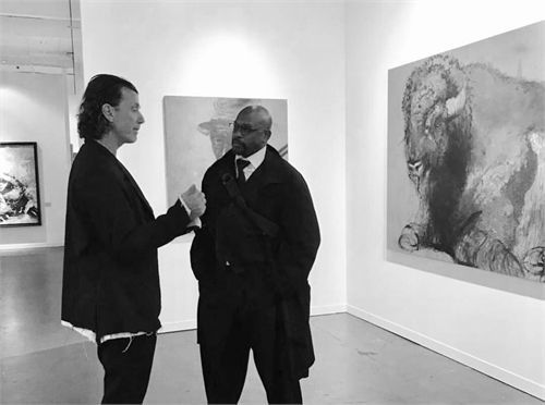 Gavin Rossdale purchases Jaajo from Chaz Guest at Patrick Painter Gallery. 